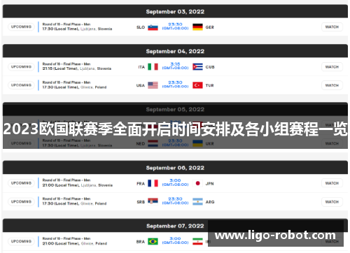 2023欧国联赛季全面开启时间安排及各小组赛程一览 2023欧国联赛季全面开启时间安排及各小组赛程一览